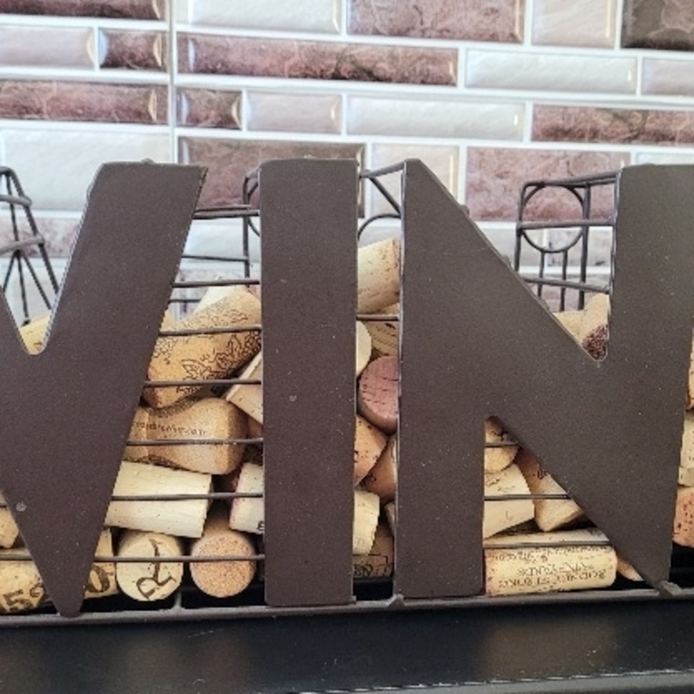 Brown Metal Wine Cork Holder